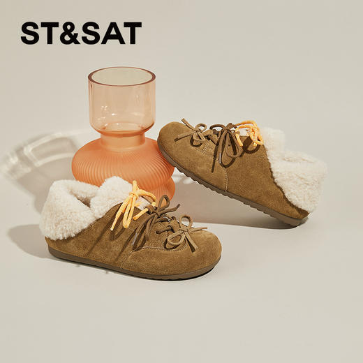 星期六复古百搭休闲舒适保暖毛毛鞋SSC411DEDW 商品图7