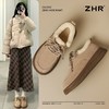 ZHR加绒女鞋2024新款冬季低帮雪地靴叠穿保暖勃肯鞋厚底百搭棉鞋 商品缩略图1