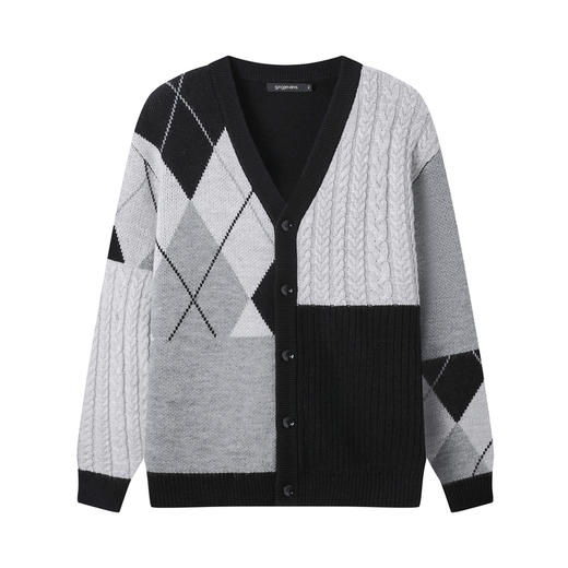 gxg.jeans男装春季热卖圆领撞色拼接开襟毛衫JFD13000511 商品图4