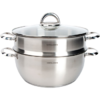 乐扣乐扣（LOCK&LOCK）不锈钢蒸锅 家用大容量蒸锅28CM二层蒸锅汤锅套装组合电磁炉锅具 商品缩略图1