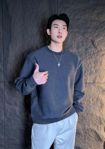 WY646秋冬季新款时尚个性撞色圆领套头长袖卫衣百搭宽松运动上衣 商品图0