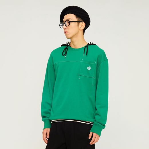 gxg.jeans男装春季男女同款休闲圆领绿色卫衣时尚潮流卫衣 商品图1