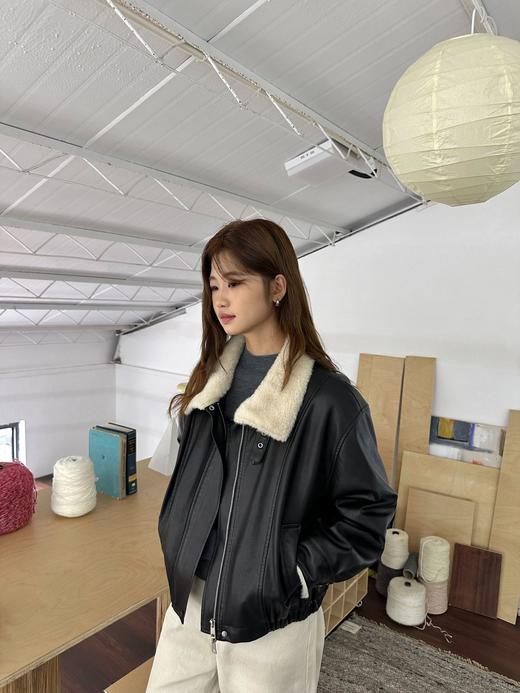 经典复古立领皮衣！2024新款女款帅气宽松显瘦高级感皮毛一体外套！ 商品图7