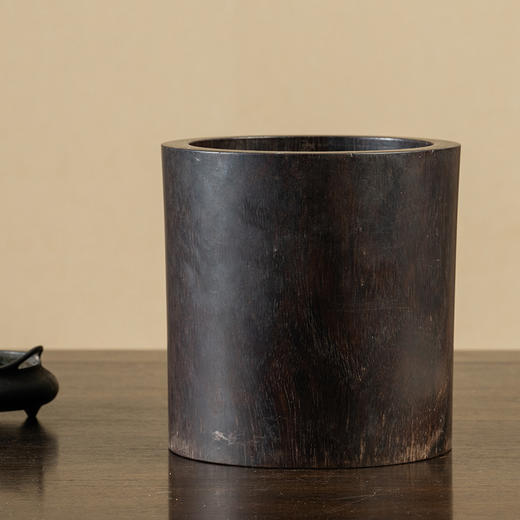 清 红木素工笔筒 商品图0