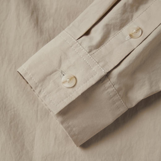 ROMI STUDIO高定品质~休闲轻奢纯色+气质浅卡其V领衬衣T3309 商品图3