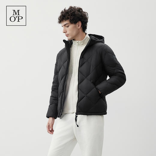 Marc O'Polo/MOP2024冬季新款高级感菱形格保暖连帽羽绒服外套男 商品图3
