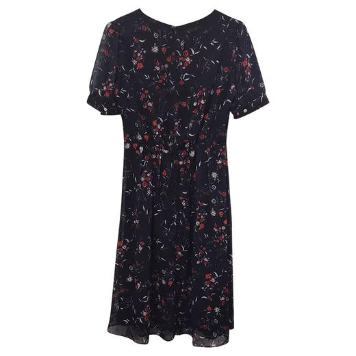 VIVIAN LIU TD2434121夏女装新款圆领印花收腰短袖长款连衣裙 商品图1