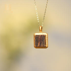 天然芽庄白奇楠包金吊坠 沉水级 SP10317