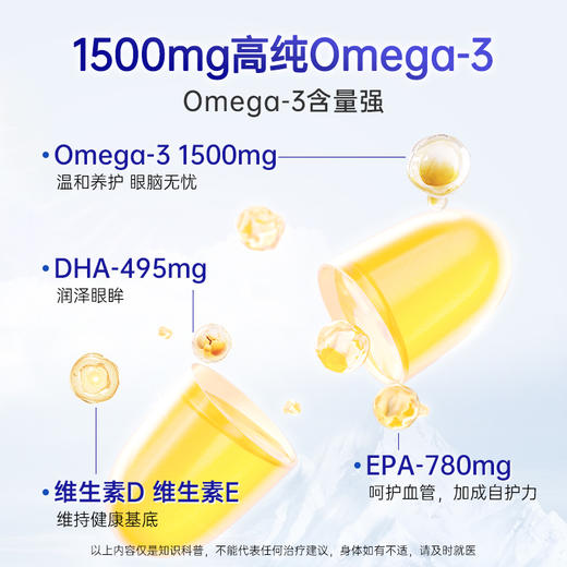 【德国双心】epa高纯度升级钻石高端鱼油胶囊DHA高浓度鱼油1500 3盒装（临期至26.7） 商品图3