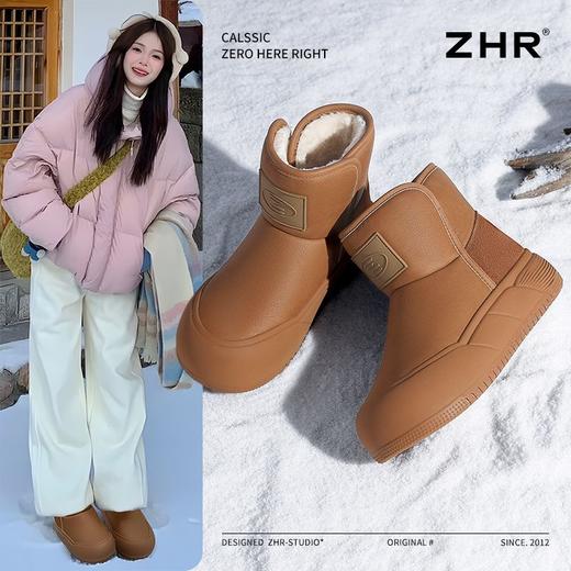 ZHR则则防水厚底雪地靴女新款2024冬季加绒防滑保暖加厚短靴棉鞋 商品图5