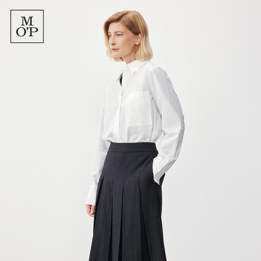 Marc O'Polo/MOP【100%棉】翻领府绸简约梨形长袖玫粉色衬衫女 商品图2