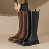 【预售7天】秋冬新款时尚侧拉链厚底高筒骑士靴小个子英伦长筒靴女KYD&DY6108 商品缩略图0
