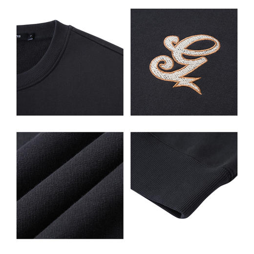 gxg.jeans男装冬季双色做旧休闲圆领卫衣JEX13100724 商品图3