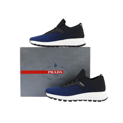 【超惠秒】Prada 普拉达 男士织物真皮舒适百搭运动休闲鞋 12080 商品图2