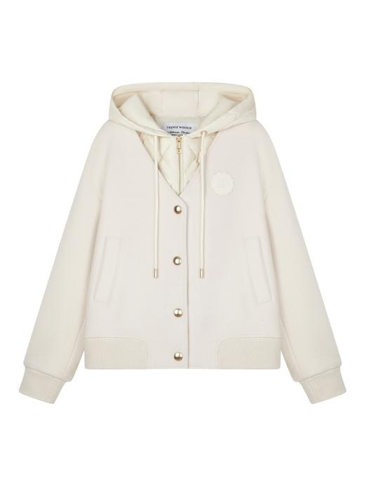 Teenie Weenie小熊字母连帽毛呢大衣女冬季呢外套TTJW24O907Z 商品图0