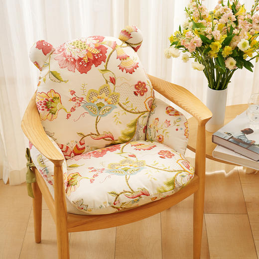 春天系列小熊坐垫靠垫一体椅子坐垫靠背办公室上班久坐神器电脑椅 商品图3