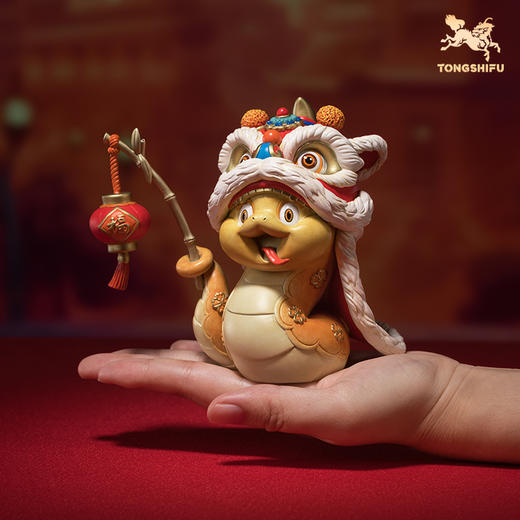 铜师傅《金蛇迎福》客厅桌面蛇年铜摆件 家居工艺品 蛇年吉祥物 商品图4