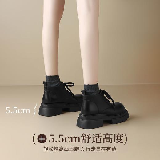 ZHR则则时尚百搭马丁靴2024新款英伦复古皮靴法式小短靴加绒女靴 商品图4