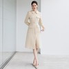 IWY/奶油黄色西装领连衣裙女双排扣中长款职业长裙美容院接待工装24C670-Y 商品缩略图2