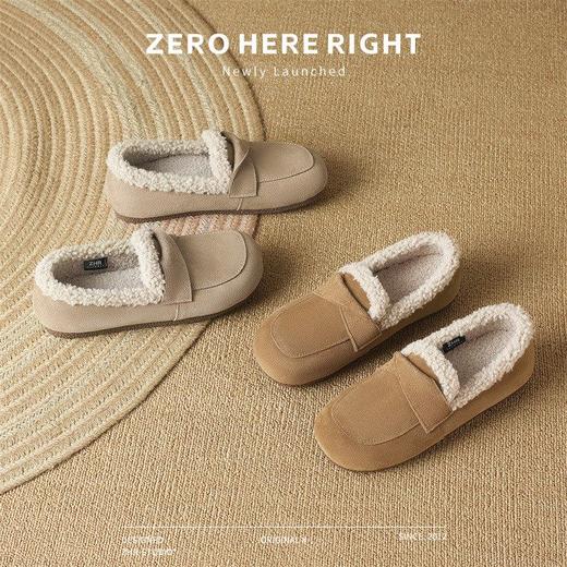 ZHR则则平底毛毛乐福鞋女2024新款冬季气质超软女鞋加厚加绒鞋子 商品图8