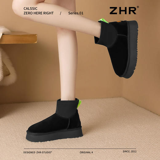 ZHR则则加绒厚底雪地靴防寒保暖女靴冬季新款百搭棉鞋轻便短靴女 商品图8