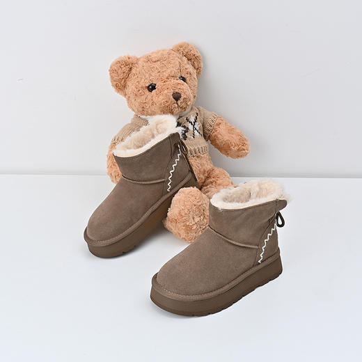 经典鲨2024冬季新款时尚韩版加绒加厚保暖平底舒适雪地靴女KW280-D58031 商品图3