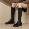 【预售7天】秋冬新款时尚侧拉链厚底高筒骑士靴小个子英伦长筒靴女KYD&DY6108 商品缩略图3