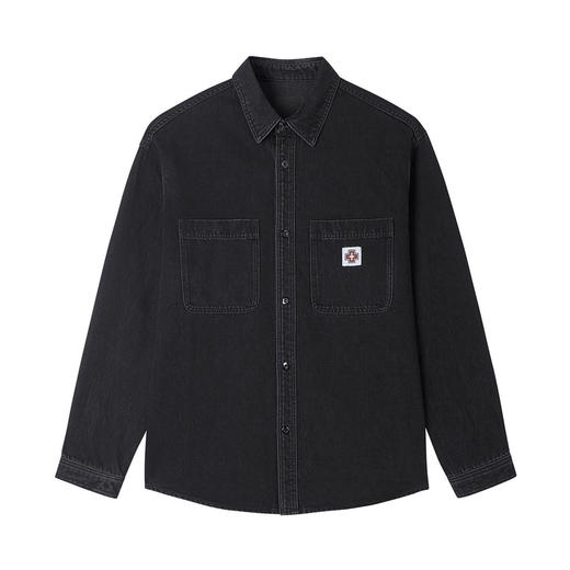 gxgjeans男装冬季简约休闲黑色翻领夹克外套男 商品图4