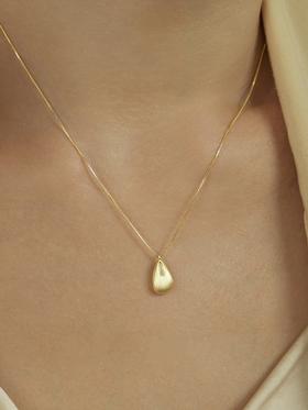 Oflye潮流饰品  S925银哑光拉丝立体水滴项链女款新款轻奢小众配饰