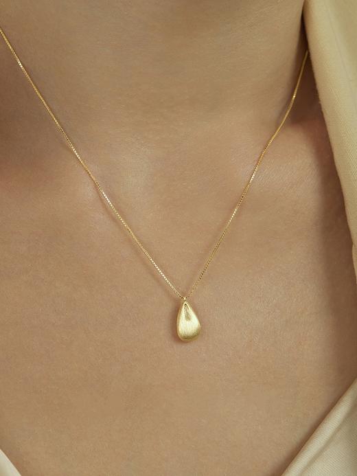 Oflye潮流饰品  S925银哑光拉丝立体水滴项链女款新款轻奢小众配饰 商品图0