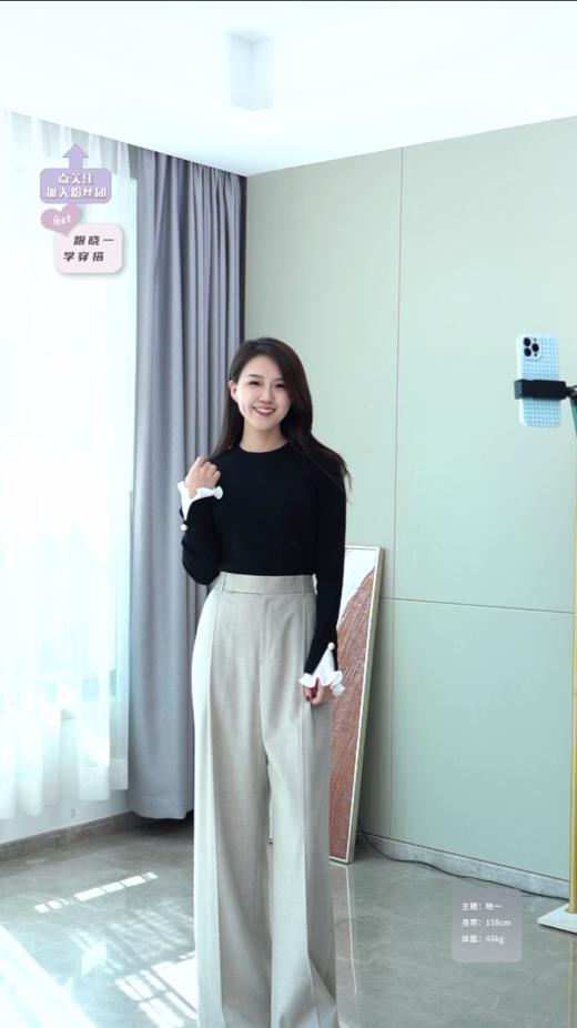 悄然心动|花边袖羊毛上衣 商品图1