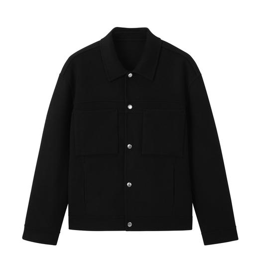 gxg.jeans男装冬季多色金典黑翻领呢夹克JEX12100584 商品图4