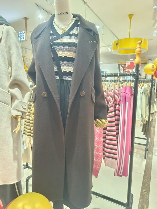 OSONESING双面呢女士中长款绵羊毛大衣 商品图1
