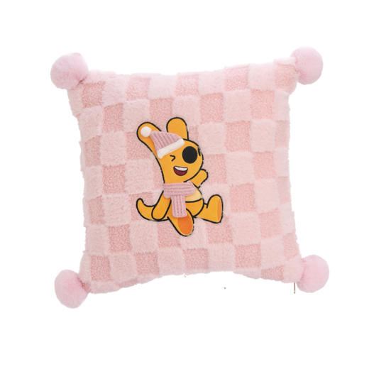 蛇年系列团团毛绒格纹抱枕 商品图4