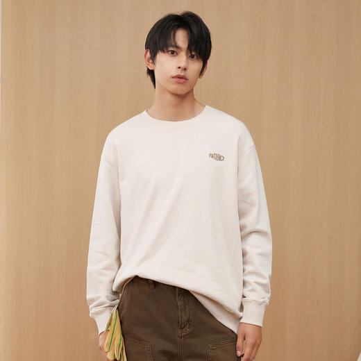 gxgjeans男装  秋季热卖灰绿纯棉后背大印花圆领套头卫衣男 商品图2