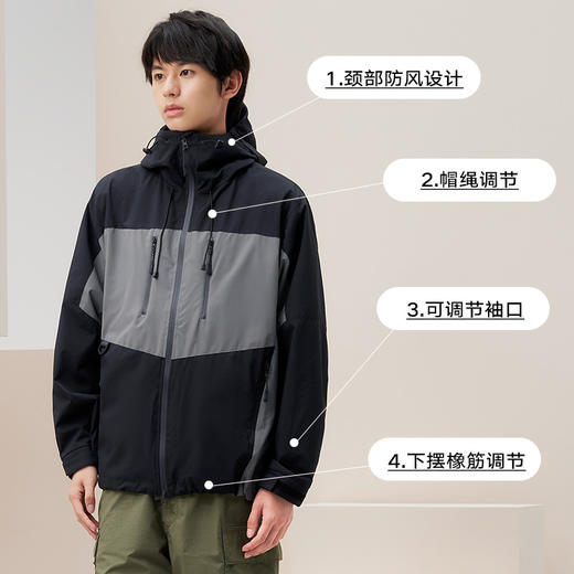 【杜邦三防】gxgjeans男装秋季户外休闲撞色连帽夹克外套男 商品图1