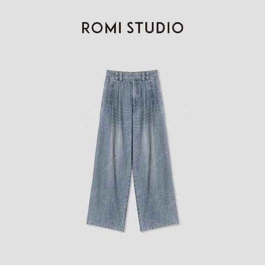 ROMI STUDIO“冰感牛仔”高支竹节纤维轻薄垂顺直筒牛仔裤 24SSN764 商品图0