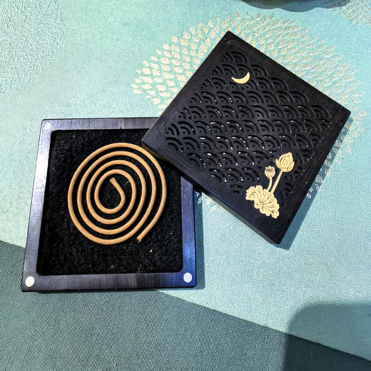 4h荷花/祥云/钱币°镂空盘香盒 商品图7