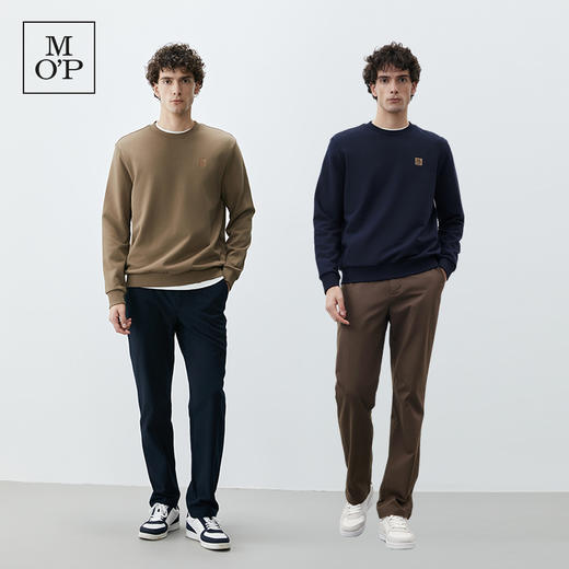 Marc O'Polo/MOP圆领卫衣男2024秋季新款纯色质感宽松简约男上衣 商品图1
