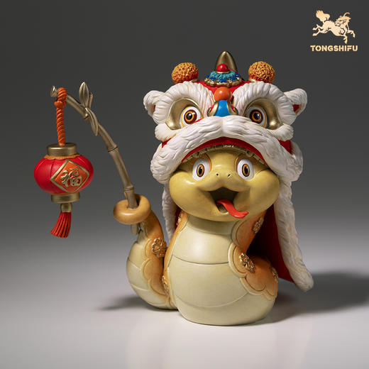 铜师傅《金蛇迎福》客厅桌面蛇年铜摆件 家居工艺品 蛇年吉祥物 商品图1