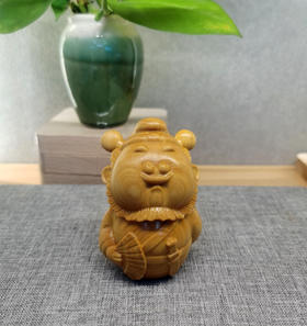 Q版财神°黄杨小摆件