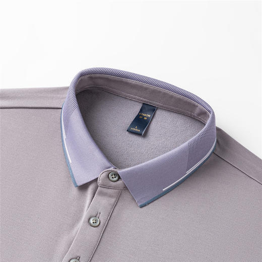 罗蒙秋冬保暖男士长袖Polo衫含羊毛蚕丝双面磨毛休闲百搭polo衫男长袖t恤男 商品图5