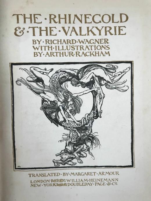 1914-30年 瓦格纳《尼伯龙根的指环》（全2卷） 鬼才拉克姆64幅彩色手工贴图 漆布精装16开 商品图2