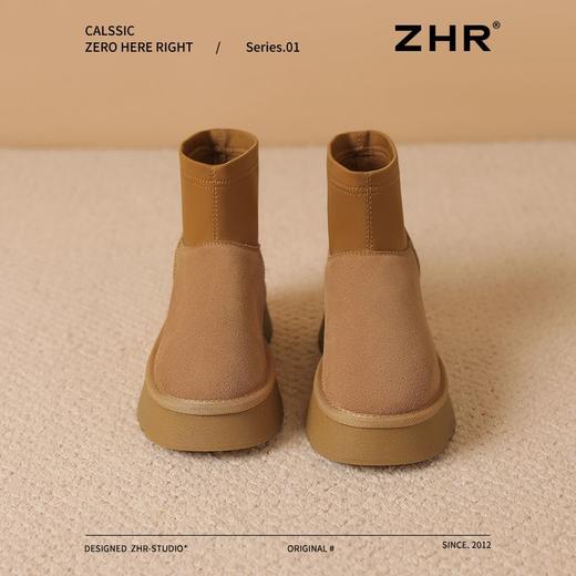 ZHR则则加绒厚底雪地靴防寒保暖女靴冬季新款百搭棉鞋轻便短靴女 商品图2