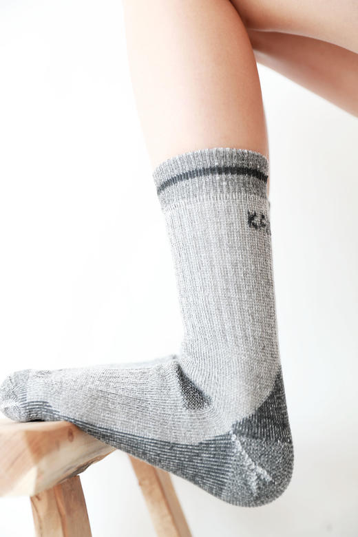 美利奴羊毛袜，含20%羊毛。徒步中筒户外滑雪加厚羊毛袜子A120658 商品图11