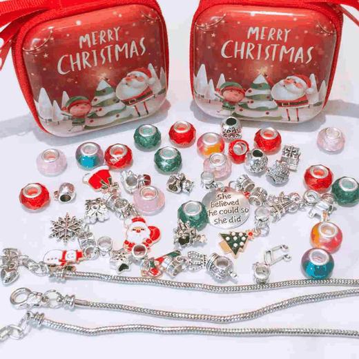 【赠手链包】LOWES圣诞元素DIY手链 潘朵拉手链盲盒圣诞手链串珠 锌合金材质 敲好看的饰品【圣诞狂欢福利玩具】 商品图2