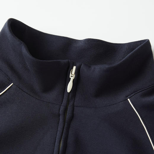 ROMI STUDIO“轻盈之中”空气棉细腻弹力立领条纹撞色外套 421W6009 商品图4