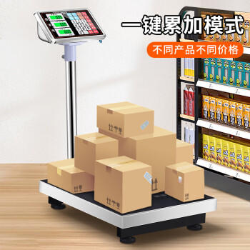 拜杰（Baijie）不锈钢电子秤台称计价秤快递秤磅秤300KG 不锈钢色 商品图1