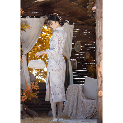 新中式改良冬款加绒加厚保暖旗袍年轻麂皮绒GR3089 商品图3