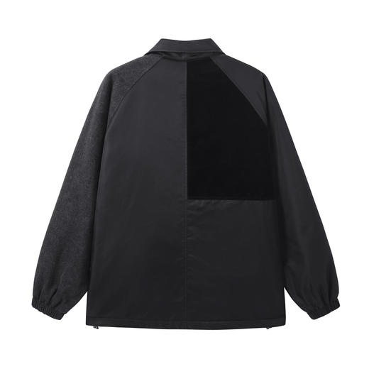 gxg.jeans男装冬季夹克 黑色不规则拼接设计翻领棉夹克JEX12101874 商品图2